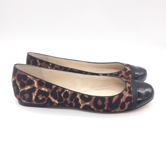 MICHAEL KORS Animal Print Calf Hair Leather Cap Toe Ballet Flats - Picture 5 of 15